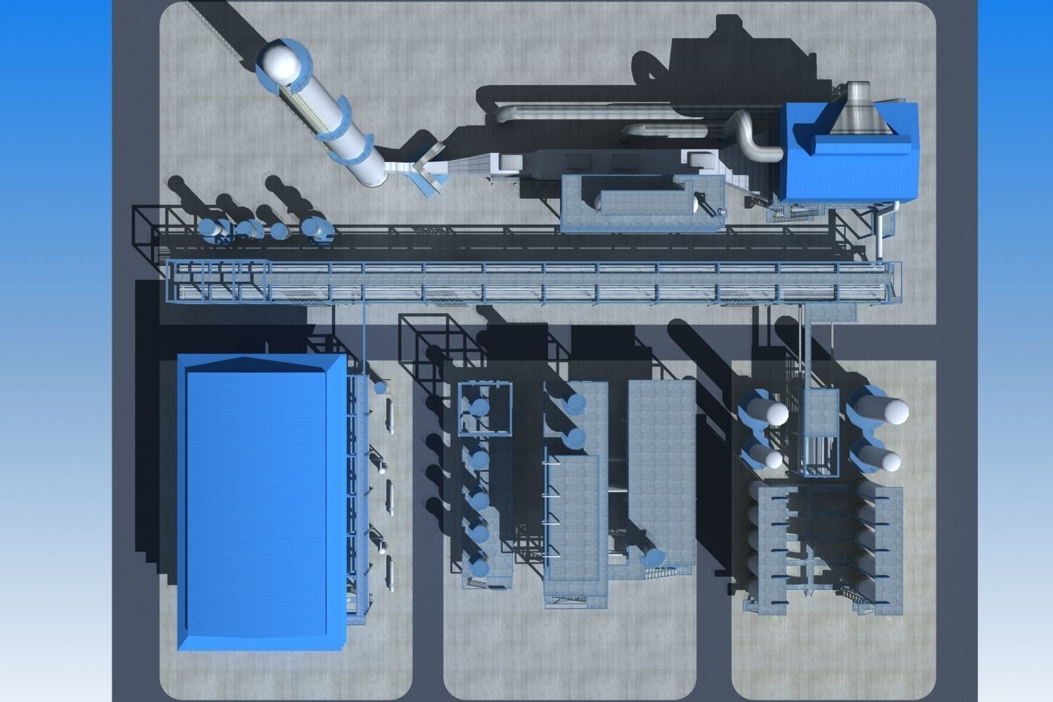 Refinery power plant Low-poly 3D model_5