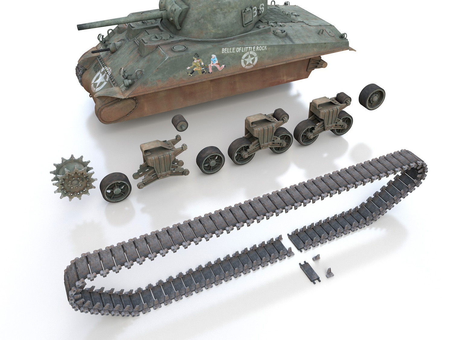 M4 Sherman - Belle of little Rock 3D model_10