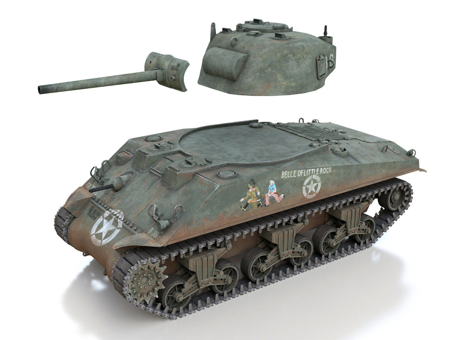 M4 Sherman - Belle of little Rock 3D model_11