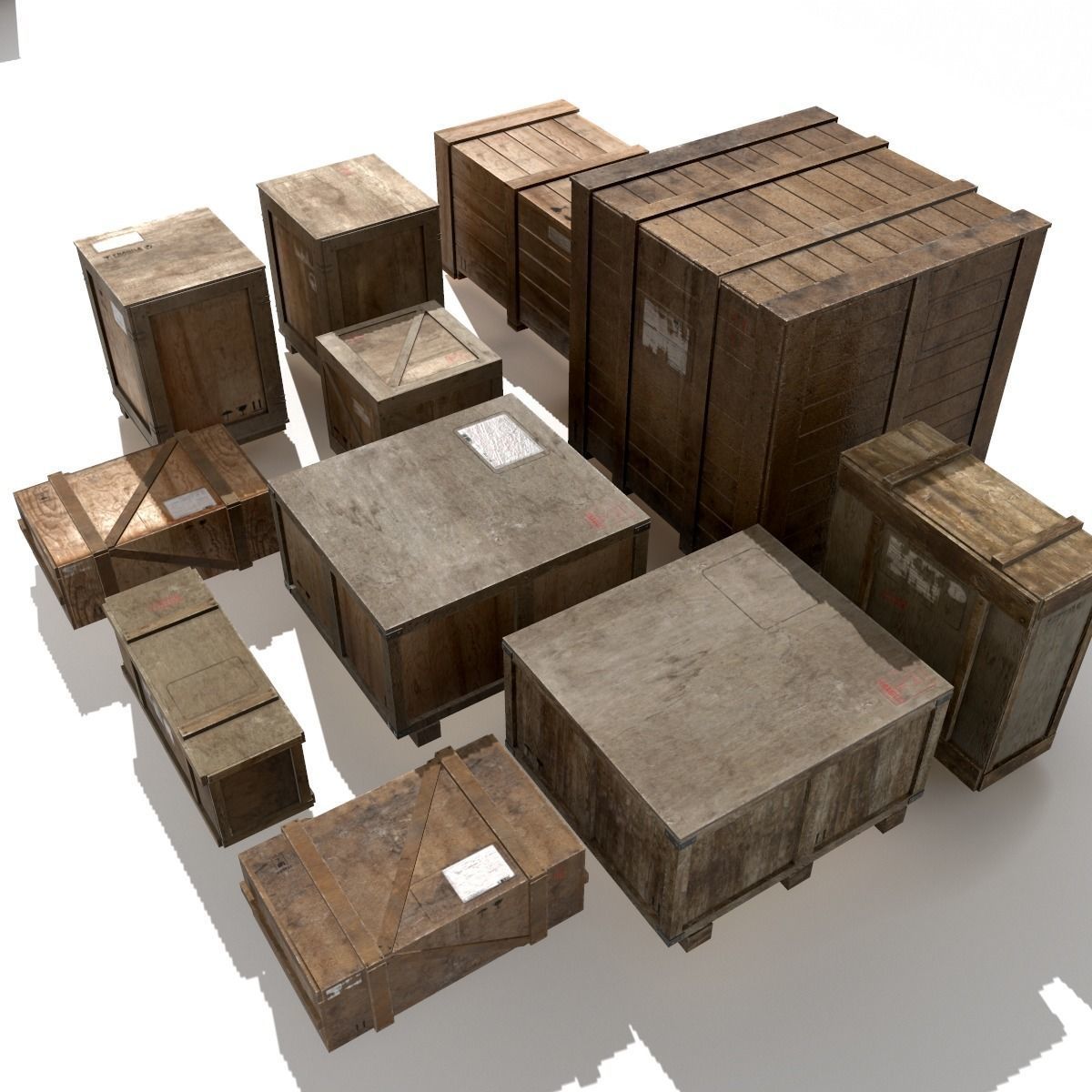 Transport crates Pack 2 PBR Low-poly 3D model_1