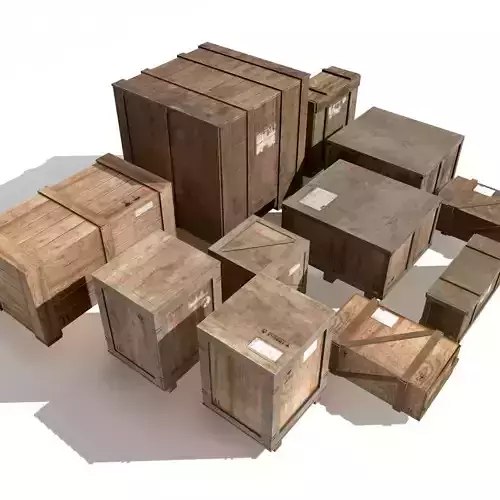 Transport crates Pack 2 PBR Low-poly 3D model