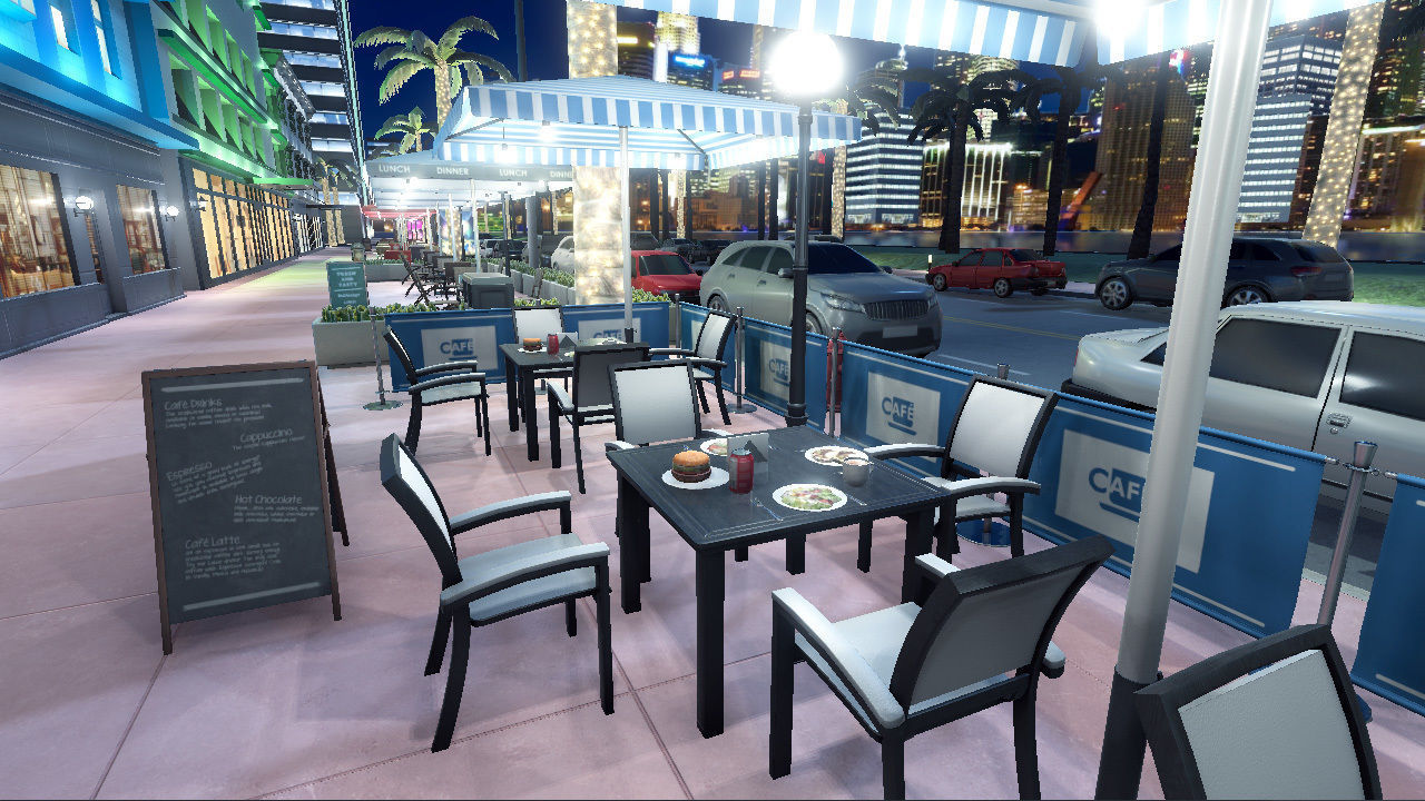 Night city street  Low-poly 3D model_5