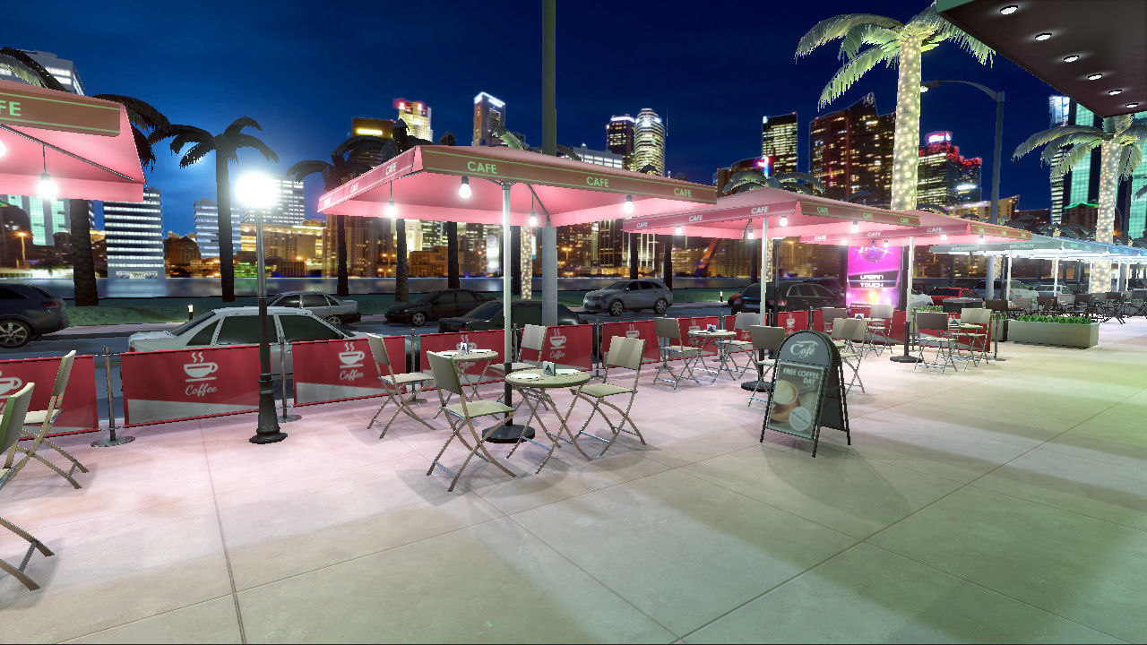 Night city street  Low-poly 3D model_6