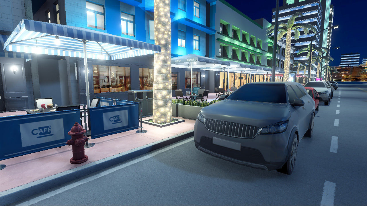 Night city street  Low-poly 3D model_4