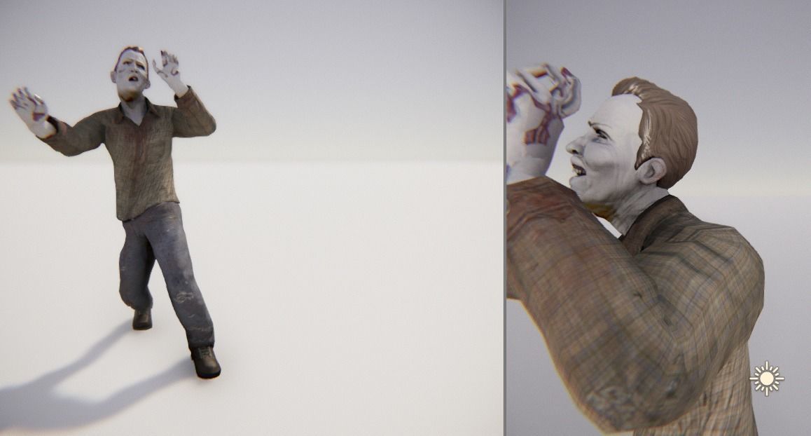 Zombie Male 1 - Animated Low-poly 3D model_1