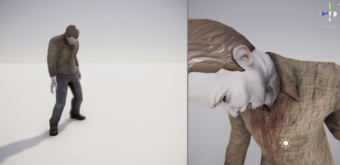 Zombie Male 1 - Animated Low-poly 3D model_5