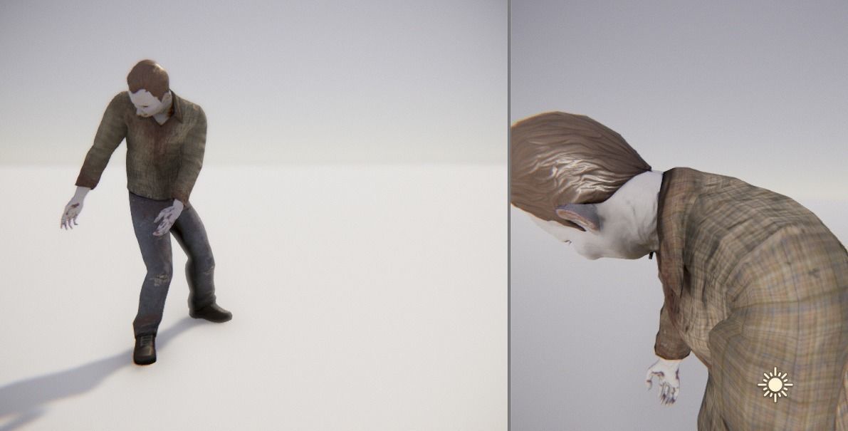 Zombie Male 1 - Animated Low-poly 3D model_2