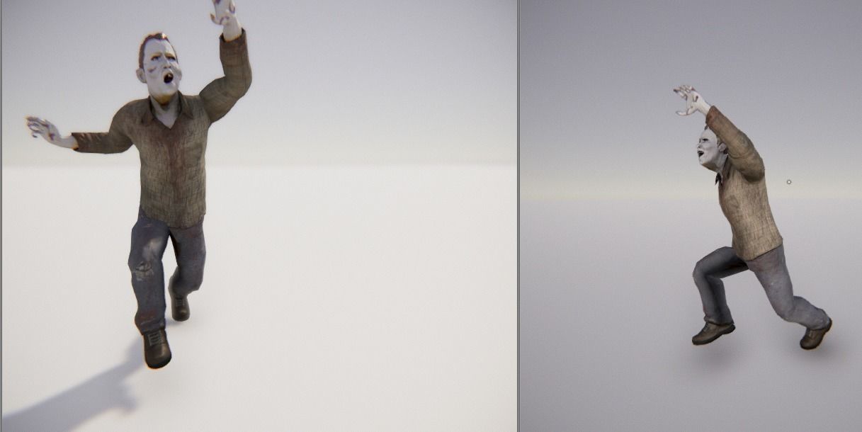 Zombie Male 1 - Animated Low-poly 3D model_3