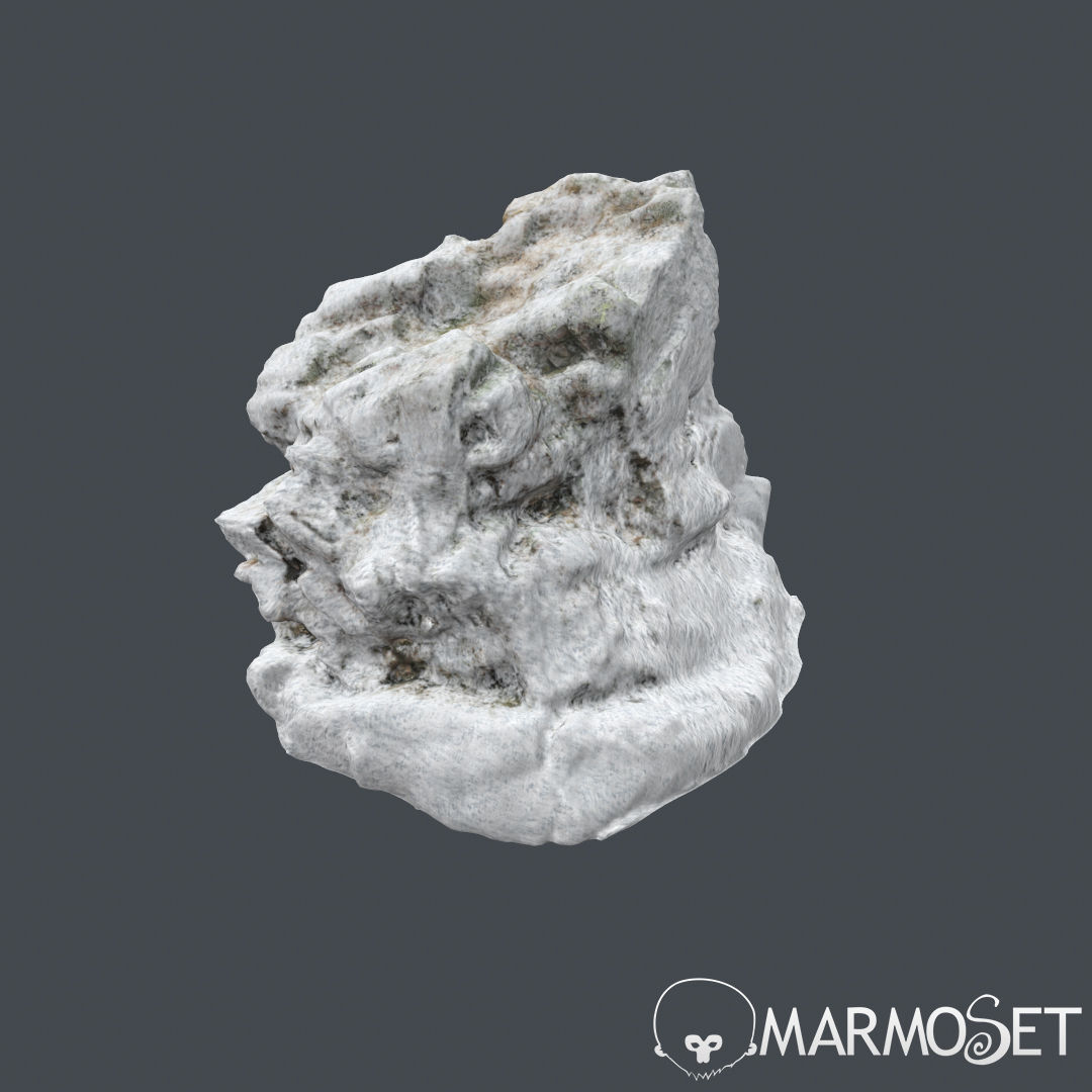 Rock cliff 3d scanned D Snow 3D model_3