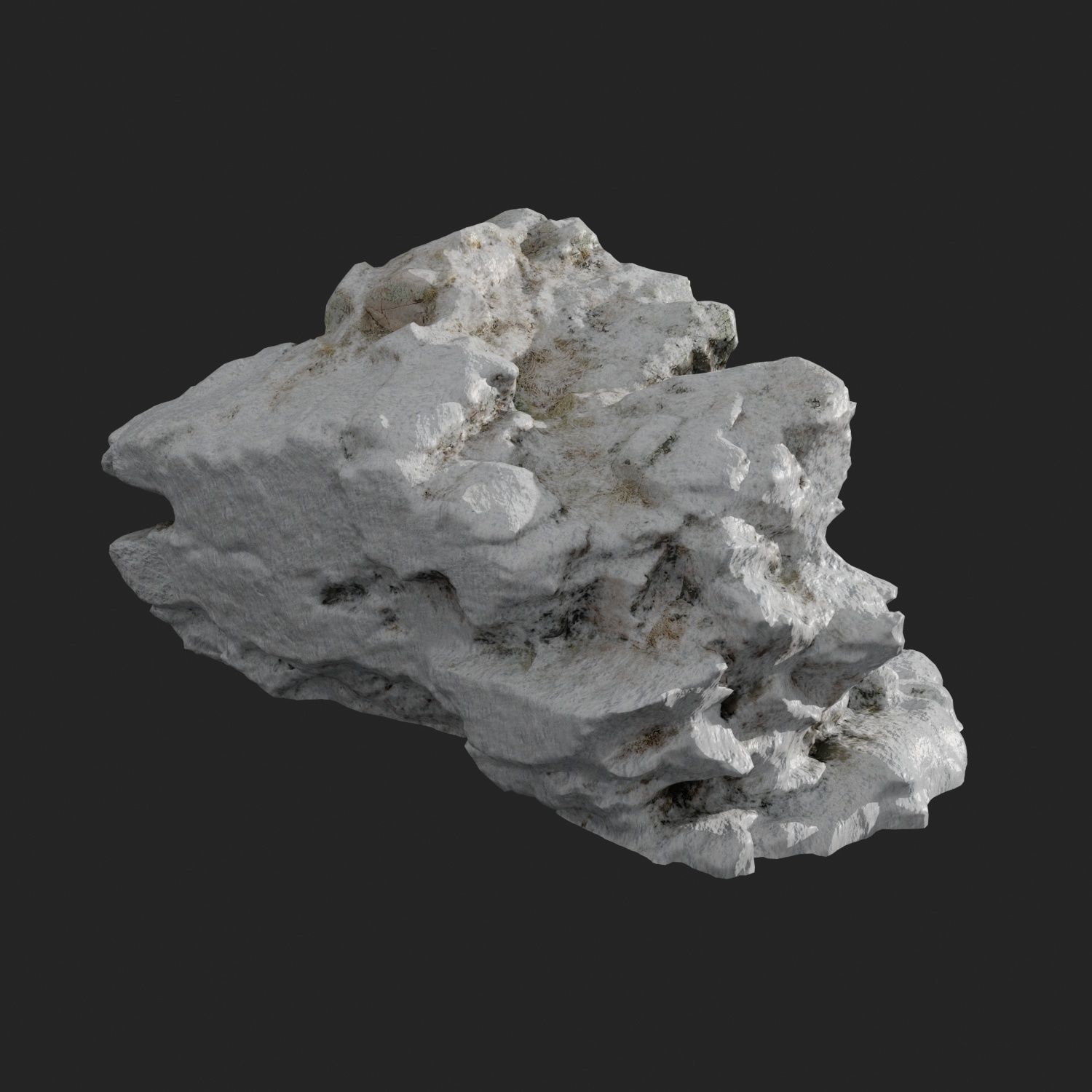 Rock cliff 3d scanned D Snow 3D model_1