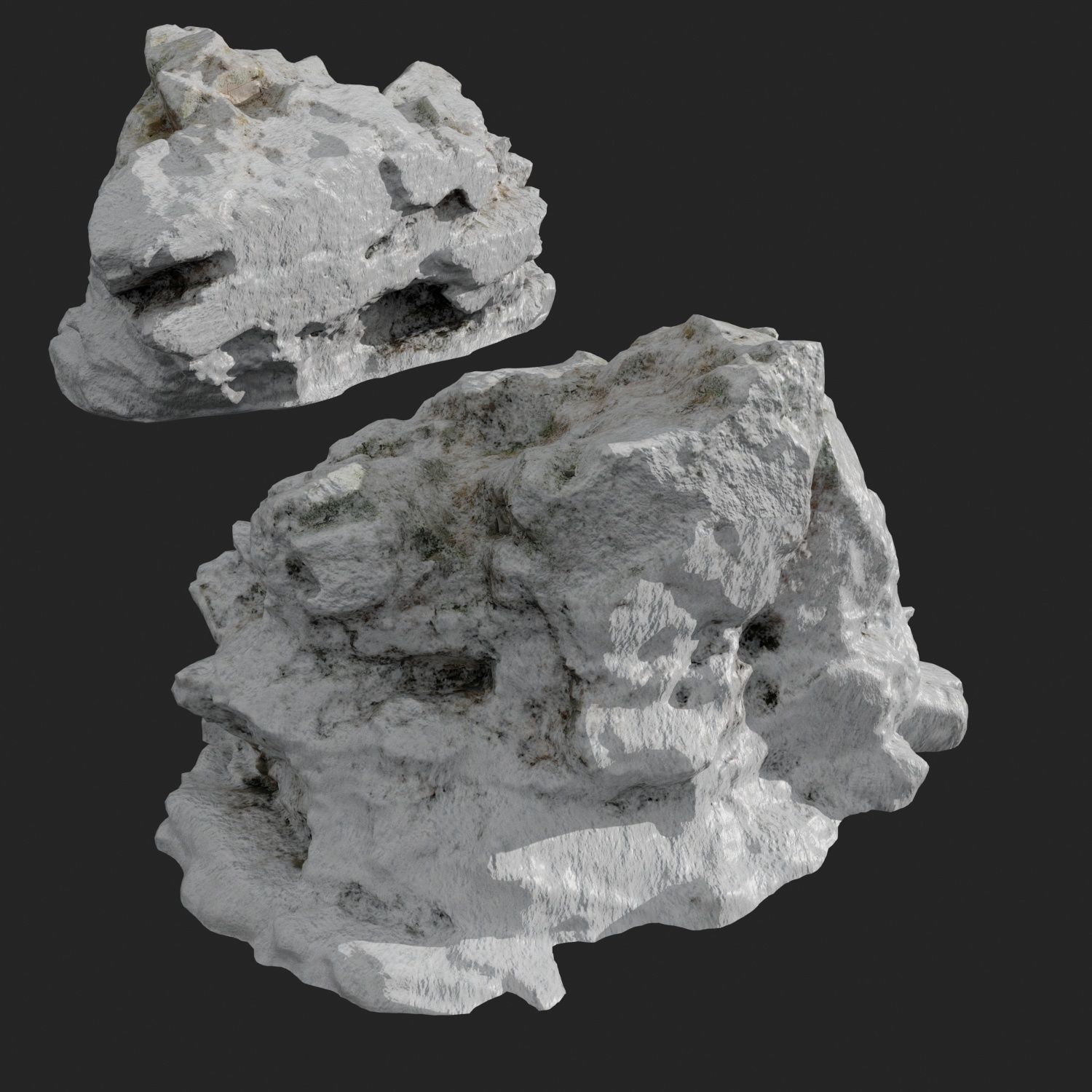 Rock cliff 3d scanned D Snow 3D model_8