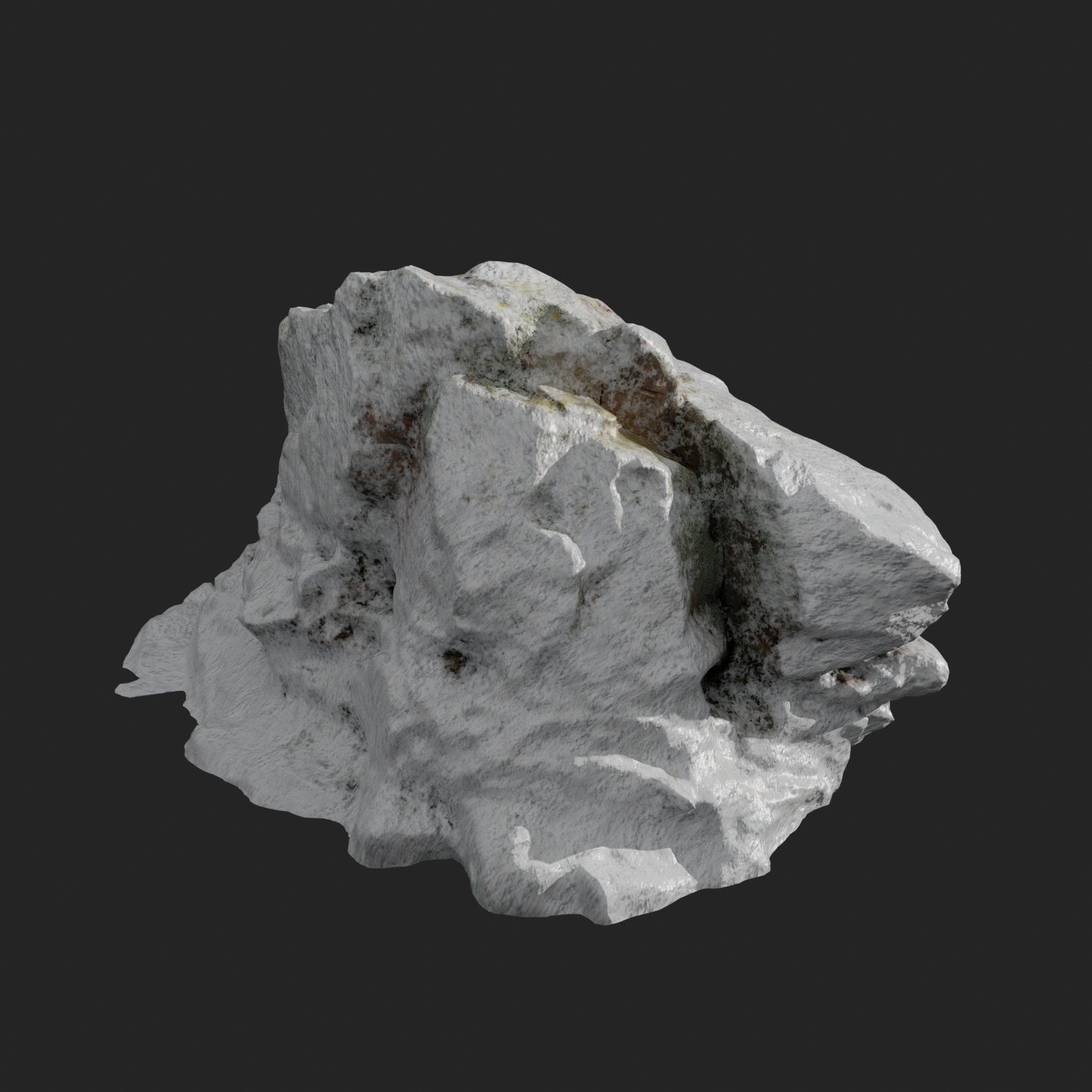 Rock cliff 3d scanned D Snow 3D model_6