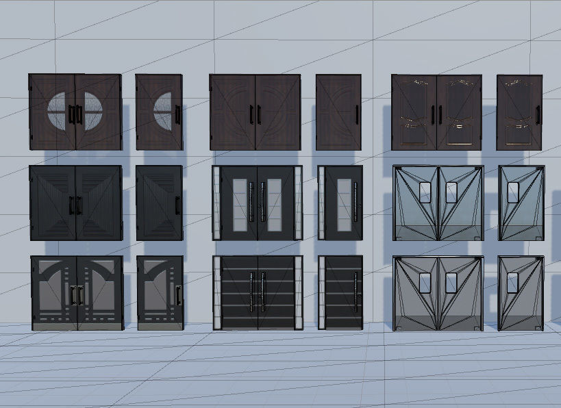 Doors Classic and Modern Low-poly 3D model_12