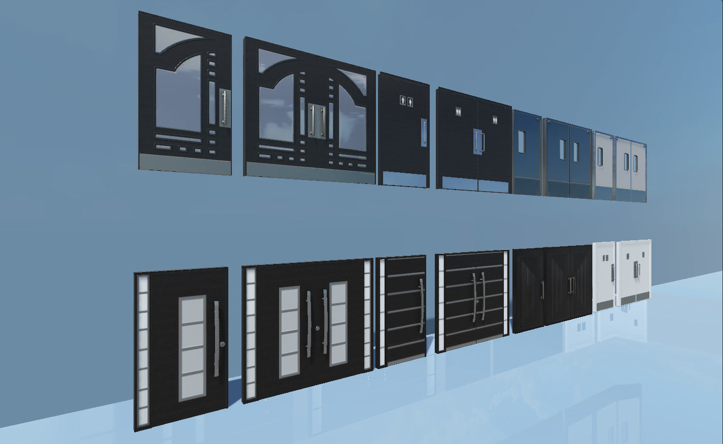 Doors Classic and Modern Low-poly 3D model_1