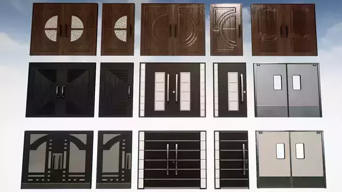Doors Classic and Modern Low-poly 3D model