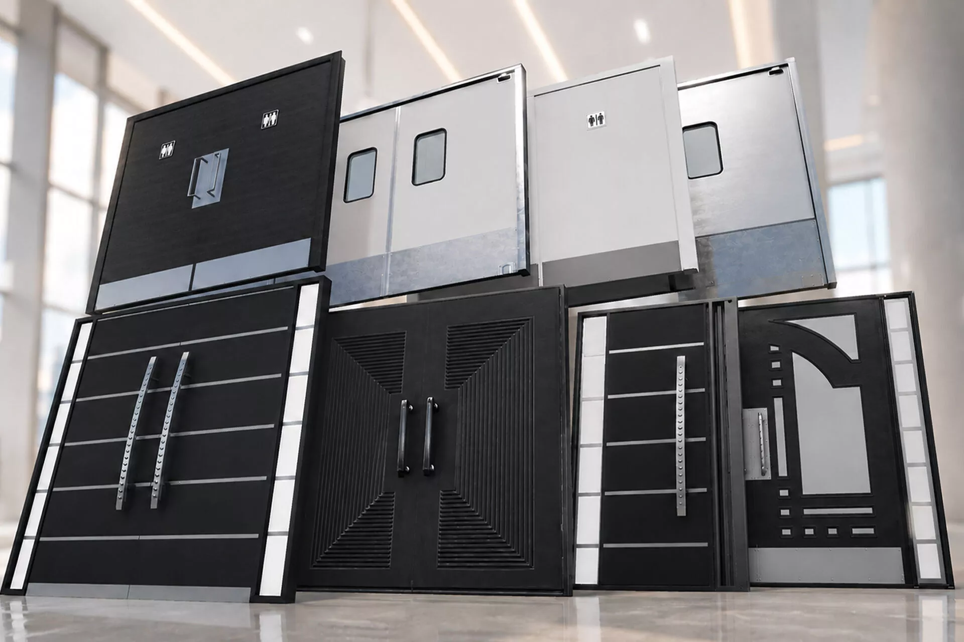 Doors Classic and Modern Low-poly 3D model