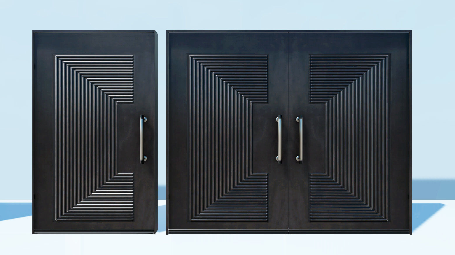 Doors Classic and Modern Low-poly 3D model_2