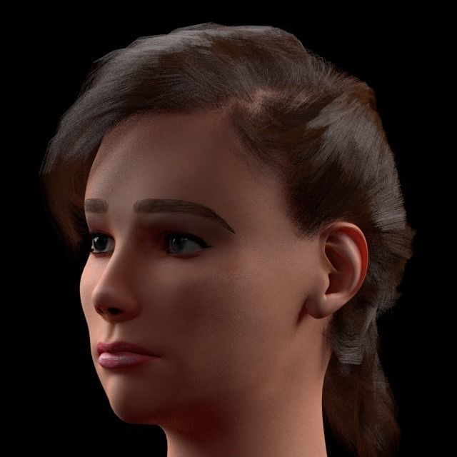 3D female head with texture 3D model_11
