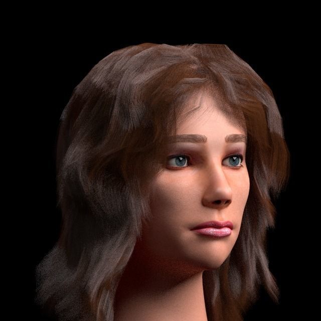 3D female head with texture 3D model_2