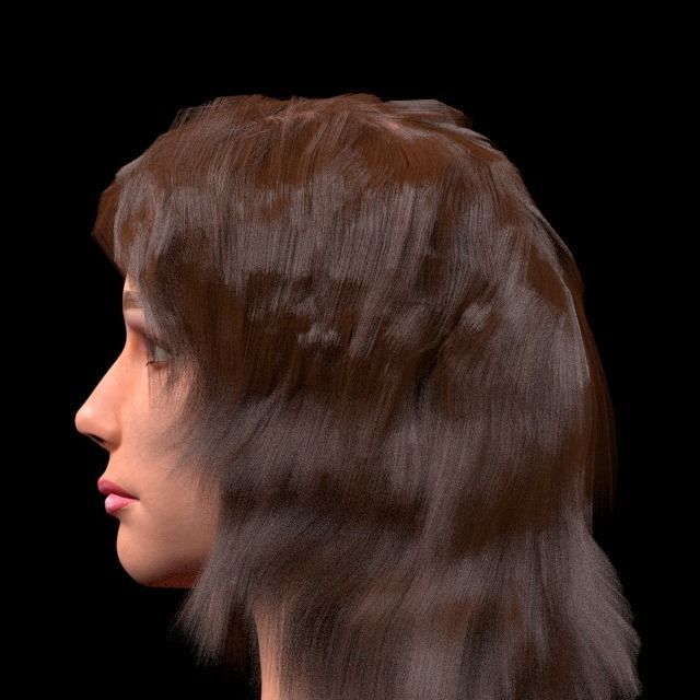 3D female head with texture 3D model_7