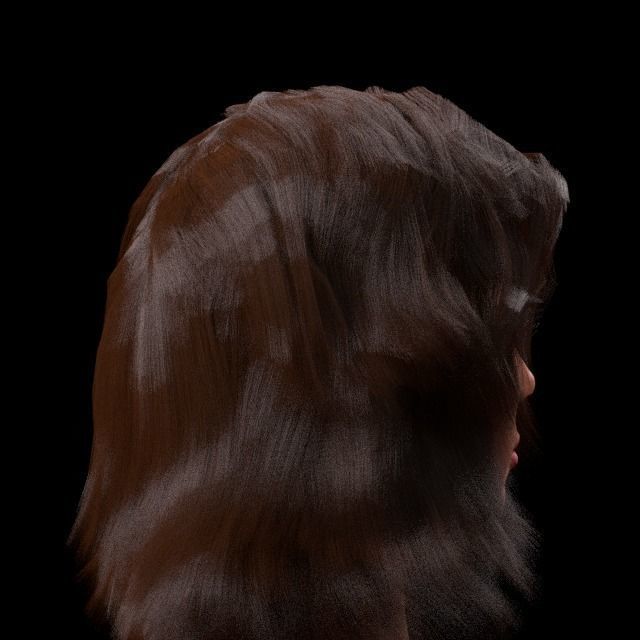 3D female head with texture 3D model_4