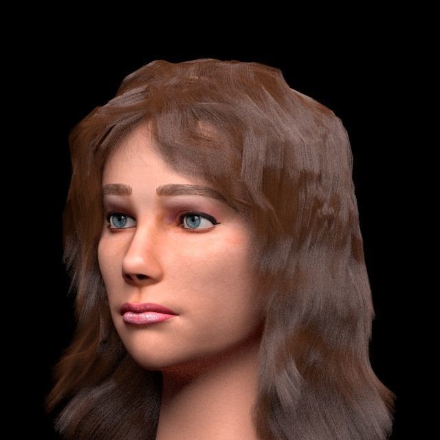 3D female head with texture 3D model_8
