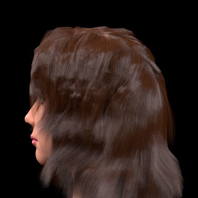 3D female head with texture 3D model_6