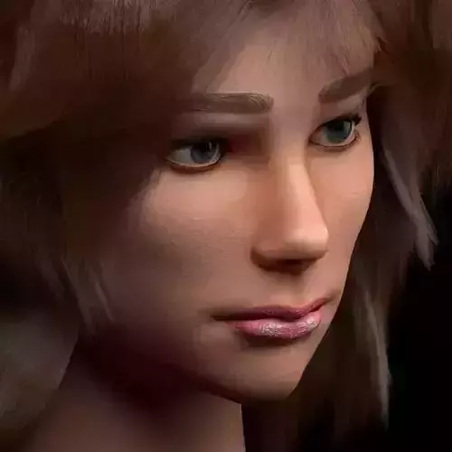 3D female head with texture 3D model