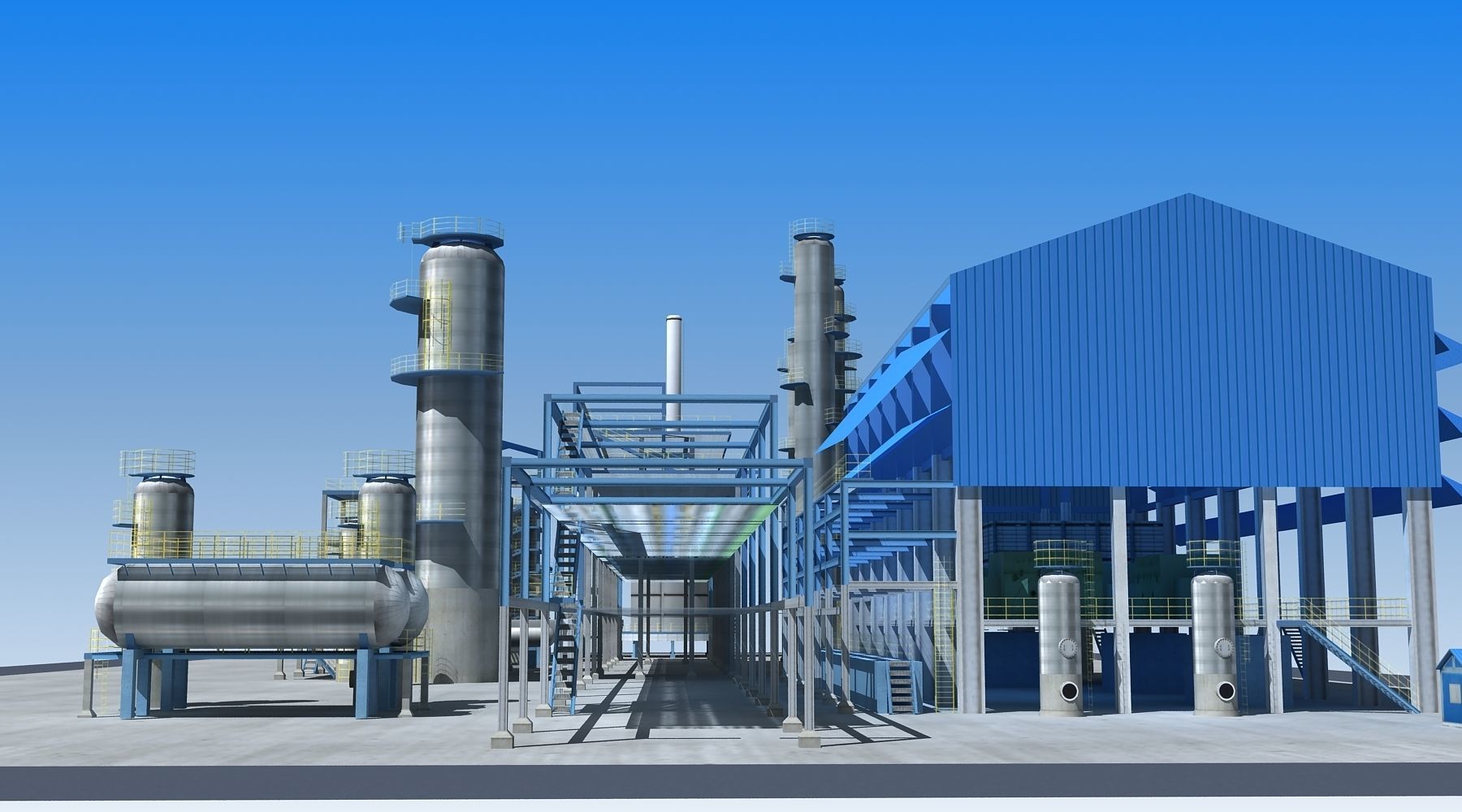 Refinery oil Low-poly 3D model_3