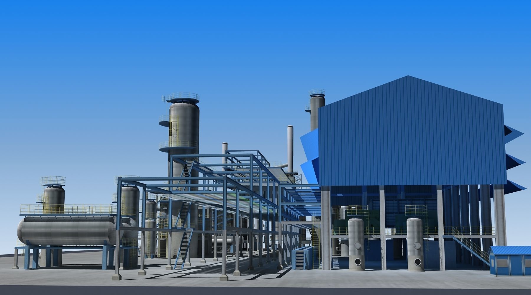 Refinery oil Low-poly 3D model_4