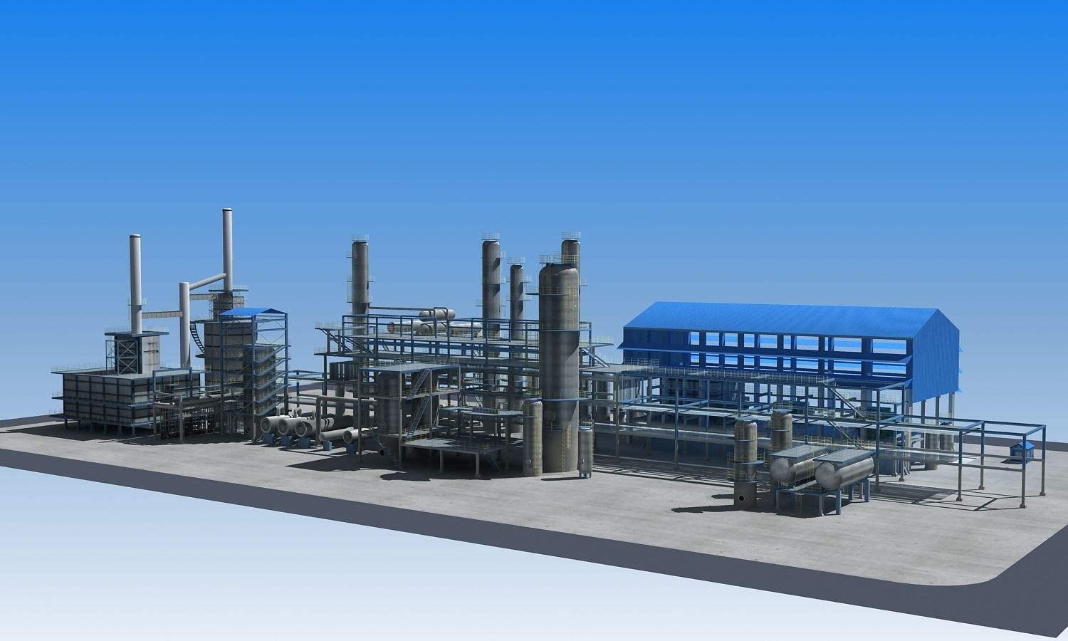 Refinery oil Low-poly 3D model_2