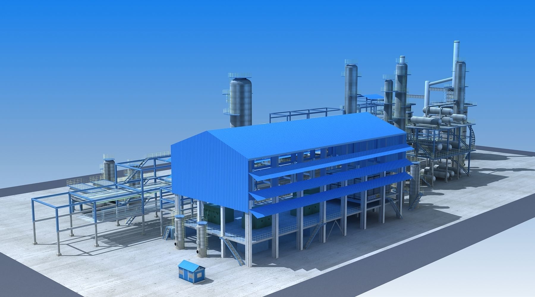 Refinery oil Low-poly 3D model_5