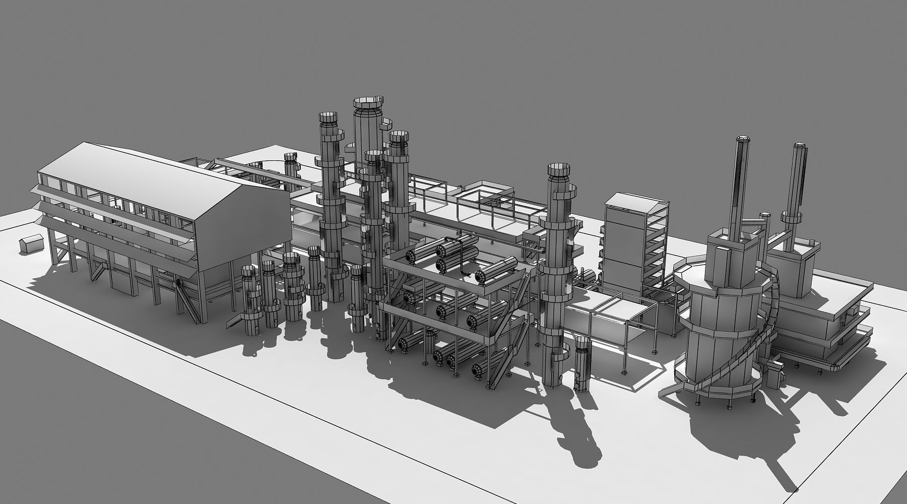 Refinery oil Low-poly 3D model_7
