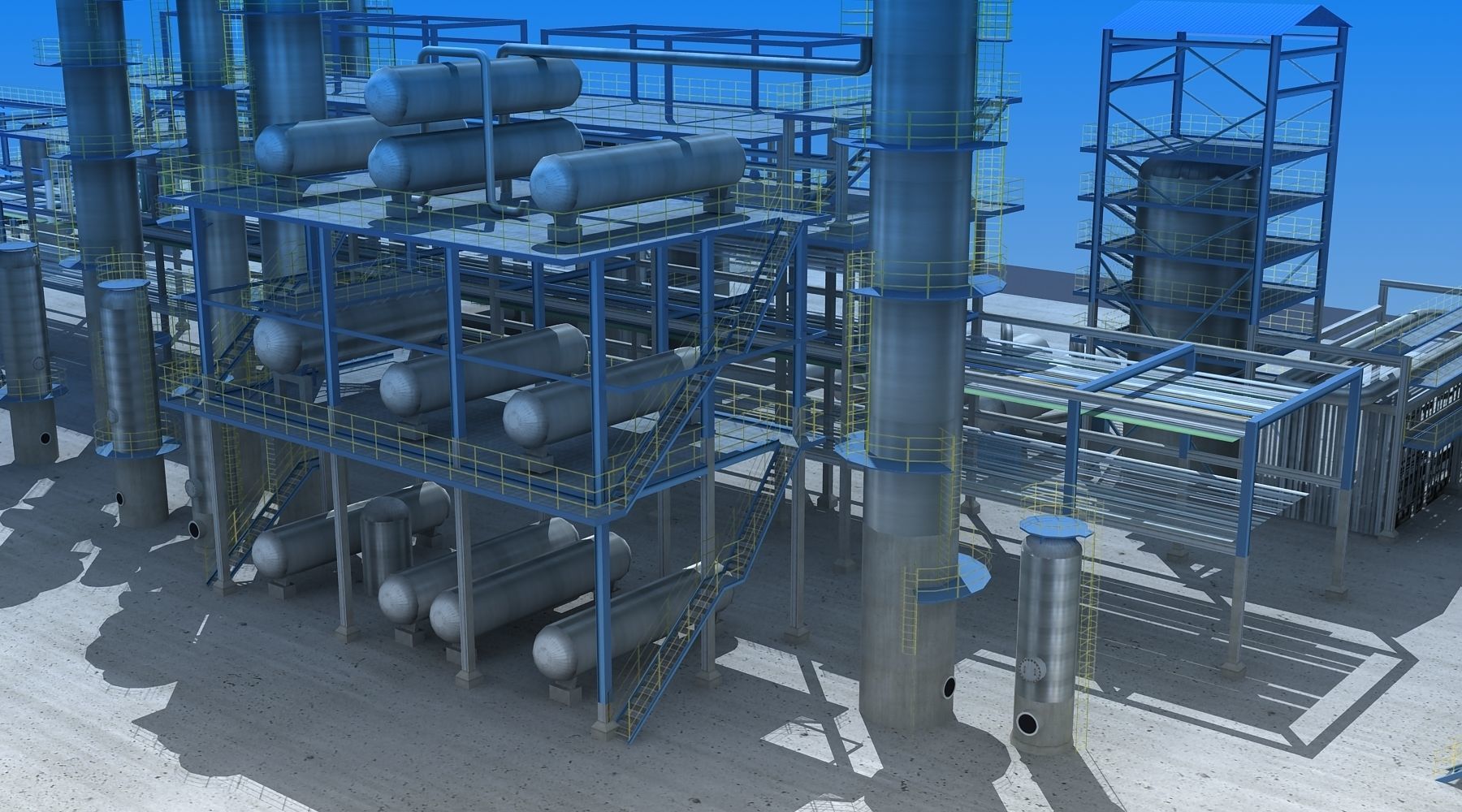 Refinery oil Low-poly 3D model_6