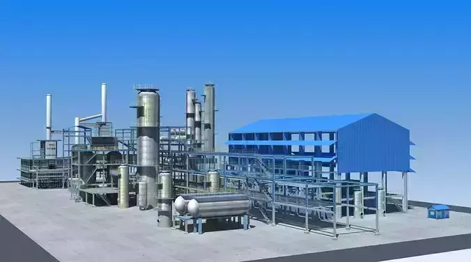 Refinery oil Low-poly 3D model
