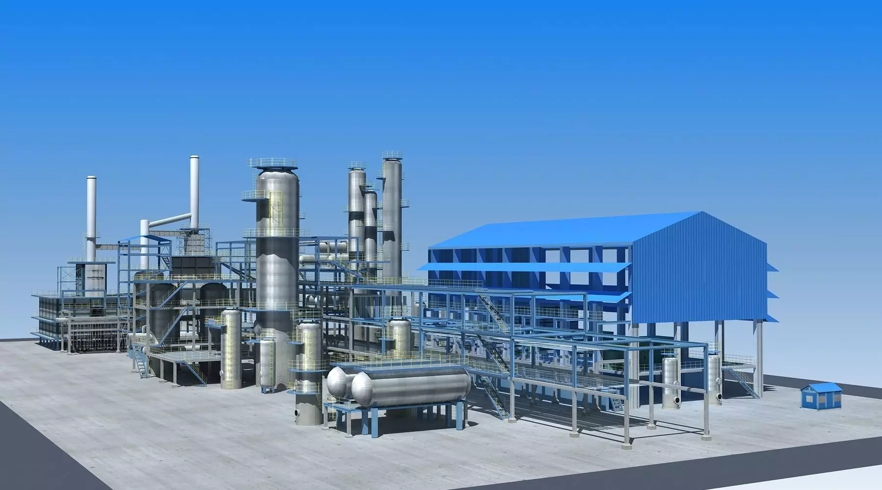 Refinery oil Low-poly 3D model_0