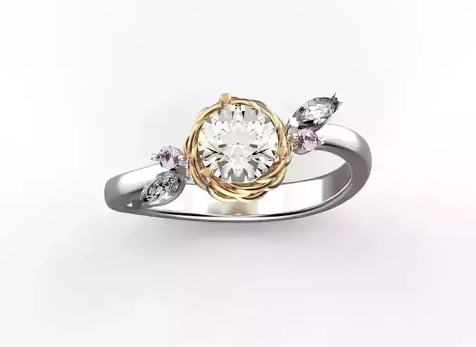 Engagement ring 6 mm stone 