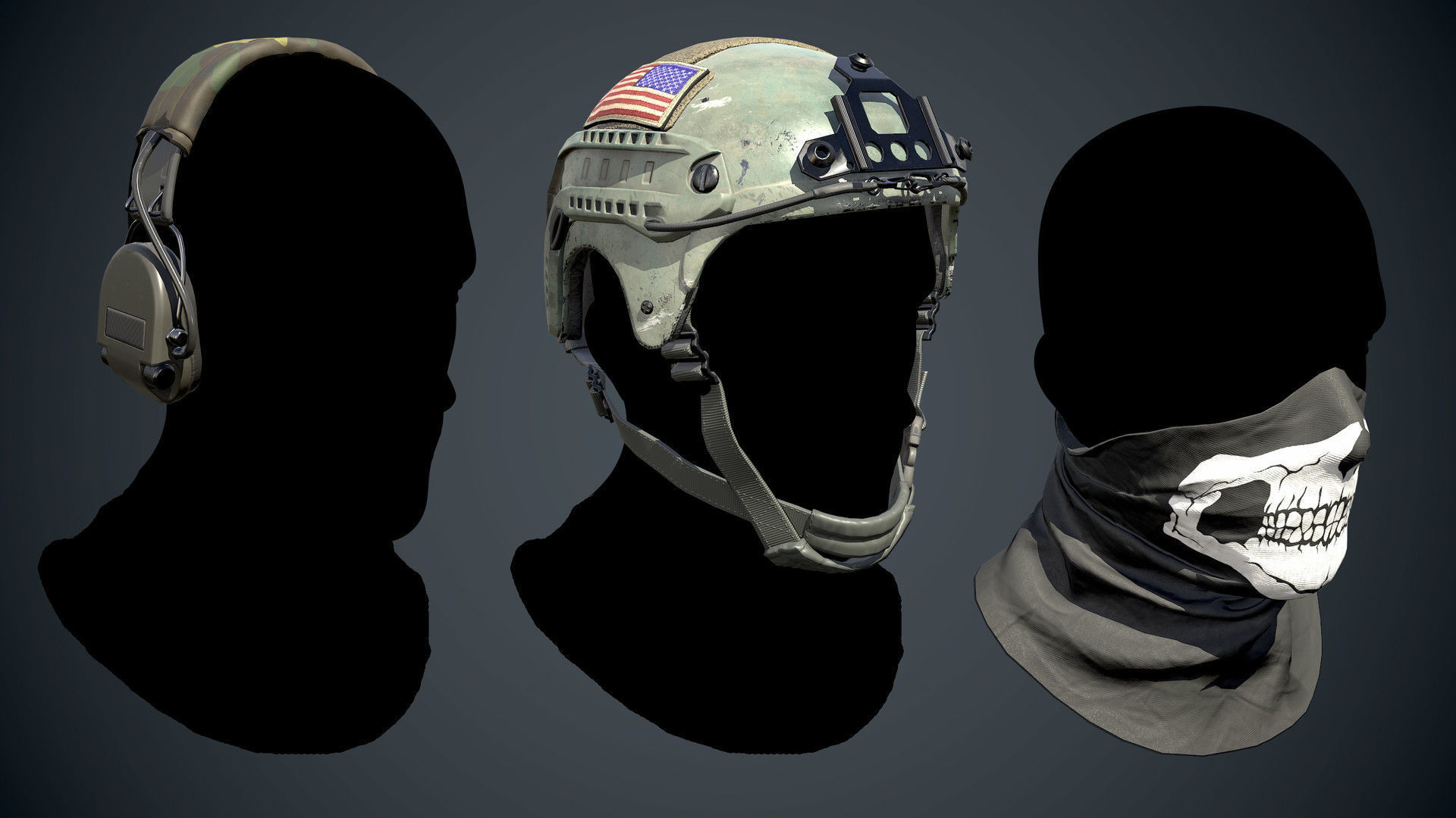 Low poly Military Helmet  Low-poly 3D model_2