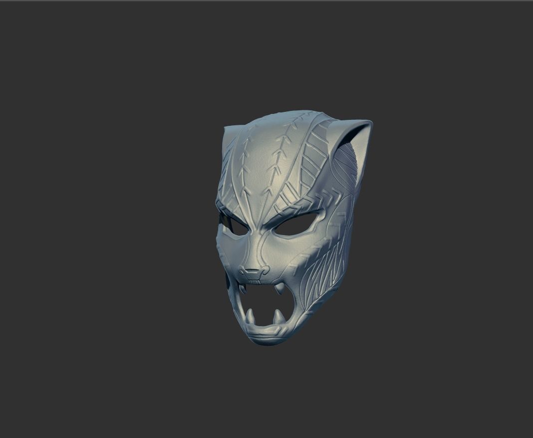 Black Panther T Challa Mask Helmet ceremonial mask 3D print model_8