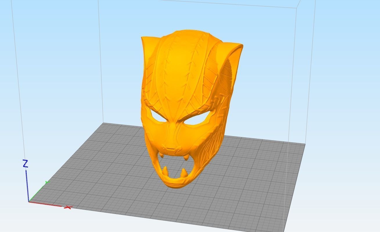 Black Panther T Challa Mask Helmet ceremonial mask 3D print model_7