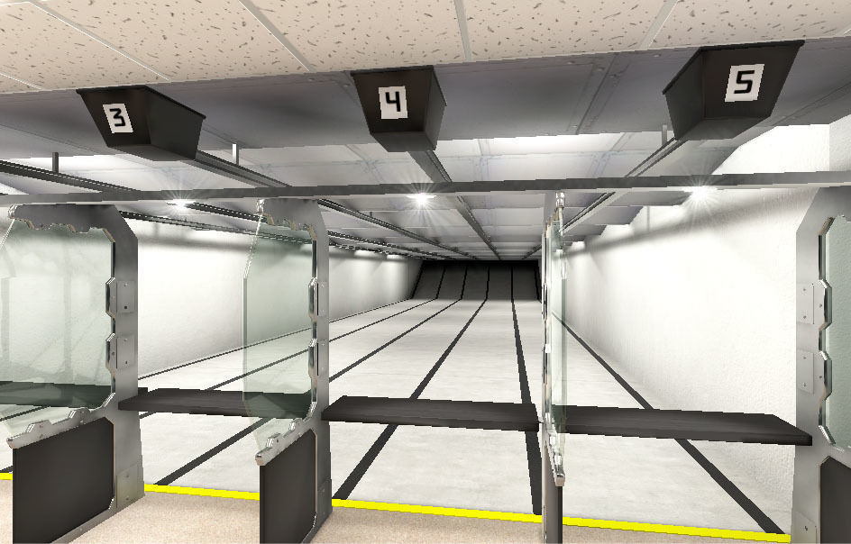 Shooting Range Interiors  Low-poly 3D model_4