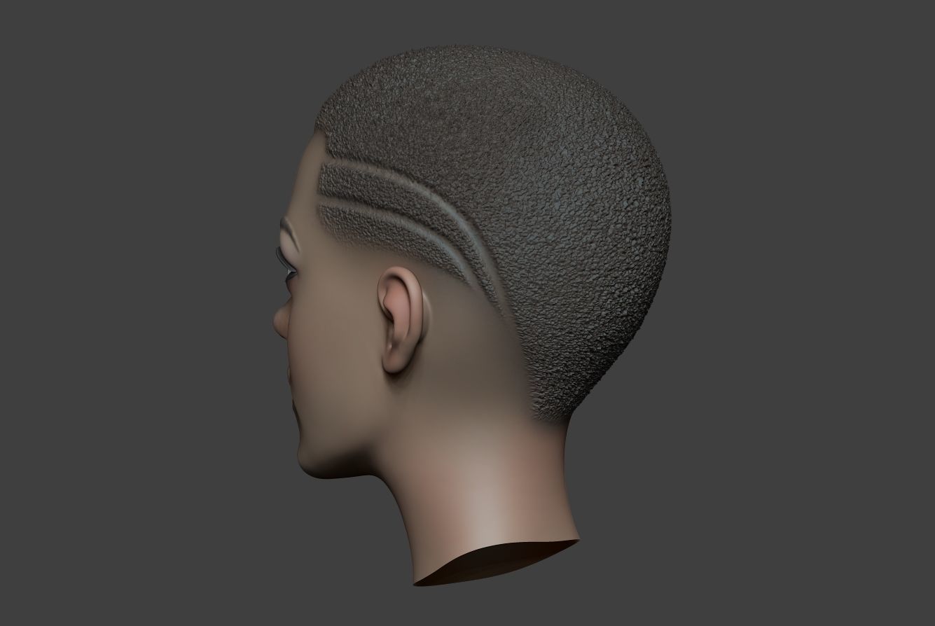 Woman Head Low-poly 3D model_4