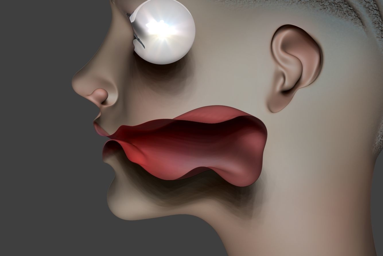 Woman Head Low-poly 3D model_11
