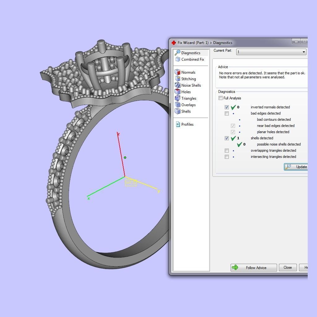 Ring with diamonds 3D print model 3D print model_4