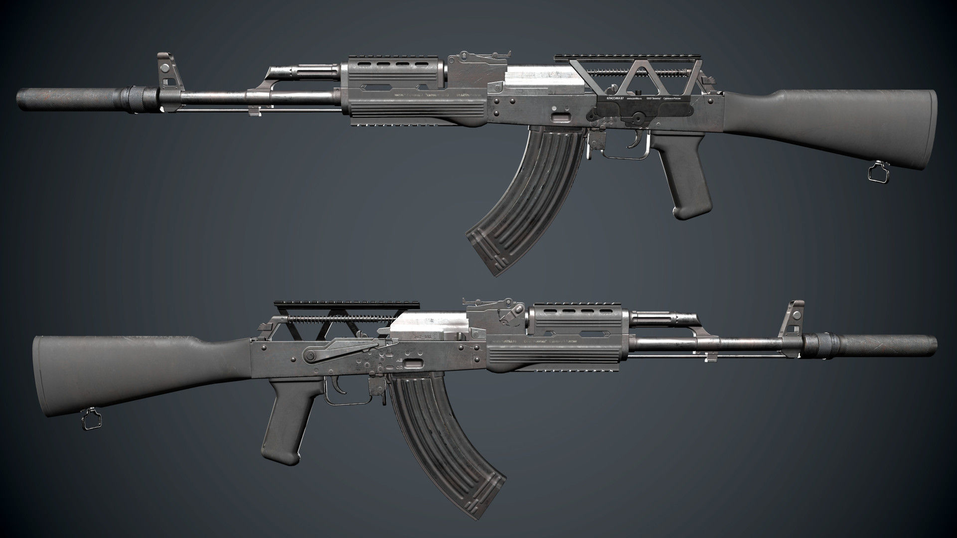 Low Poly AK 47 Low-poly 3D model_2