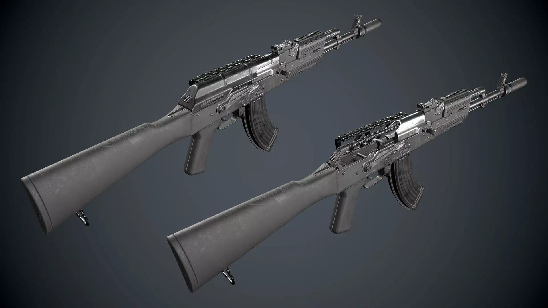 Low Poly AK 47 Low-poly 3D model_0