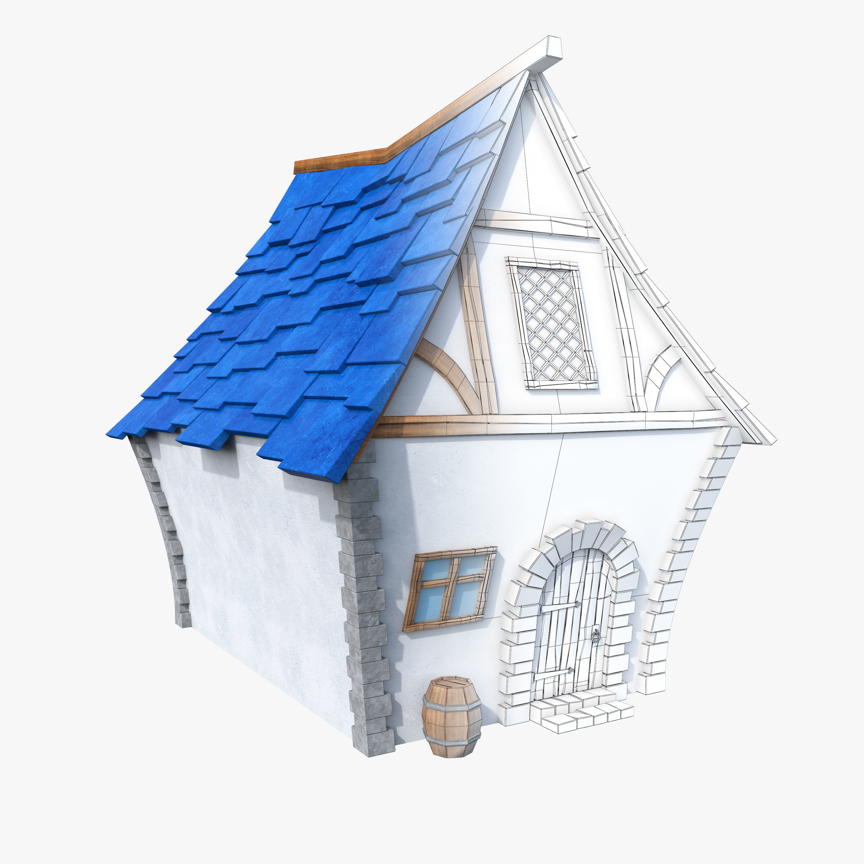 Medieval house 3D model_5