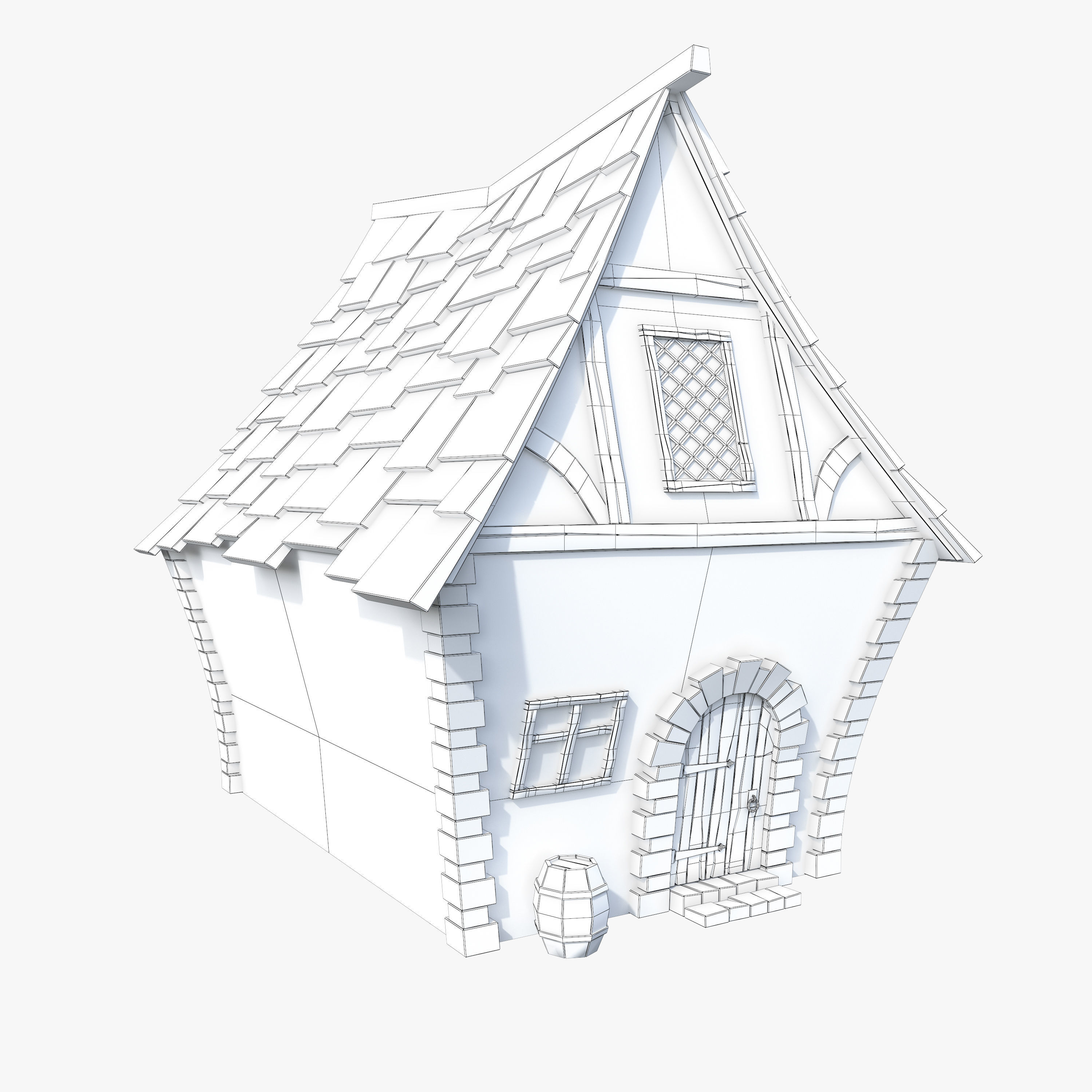 Medieval house 3D model_3