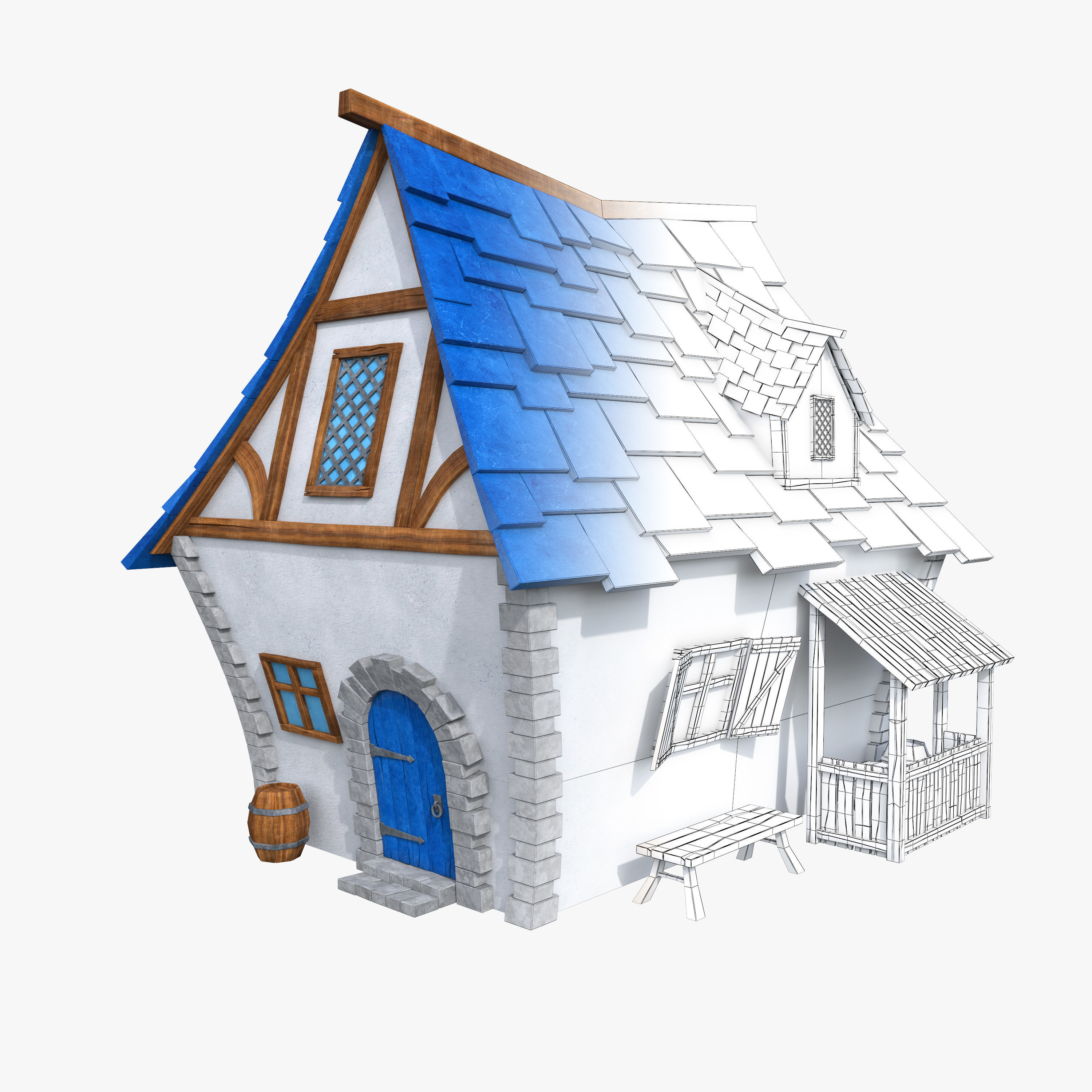 Medieval house 3D model_4
