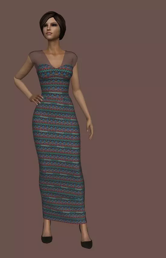 vestido elegante Low-poly 3D model